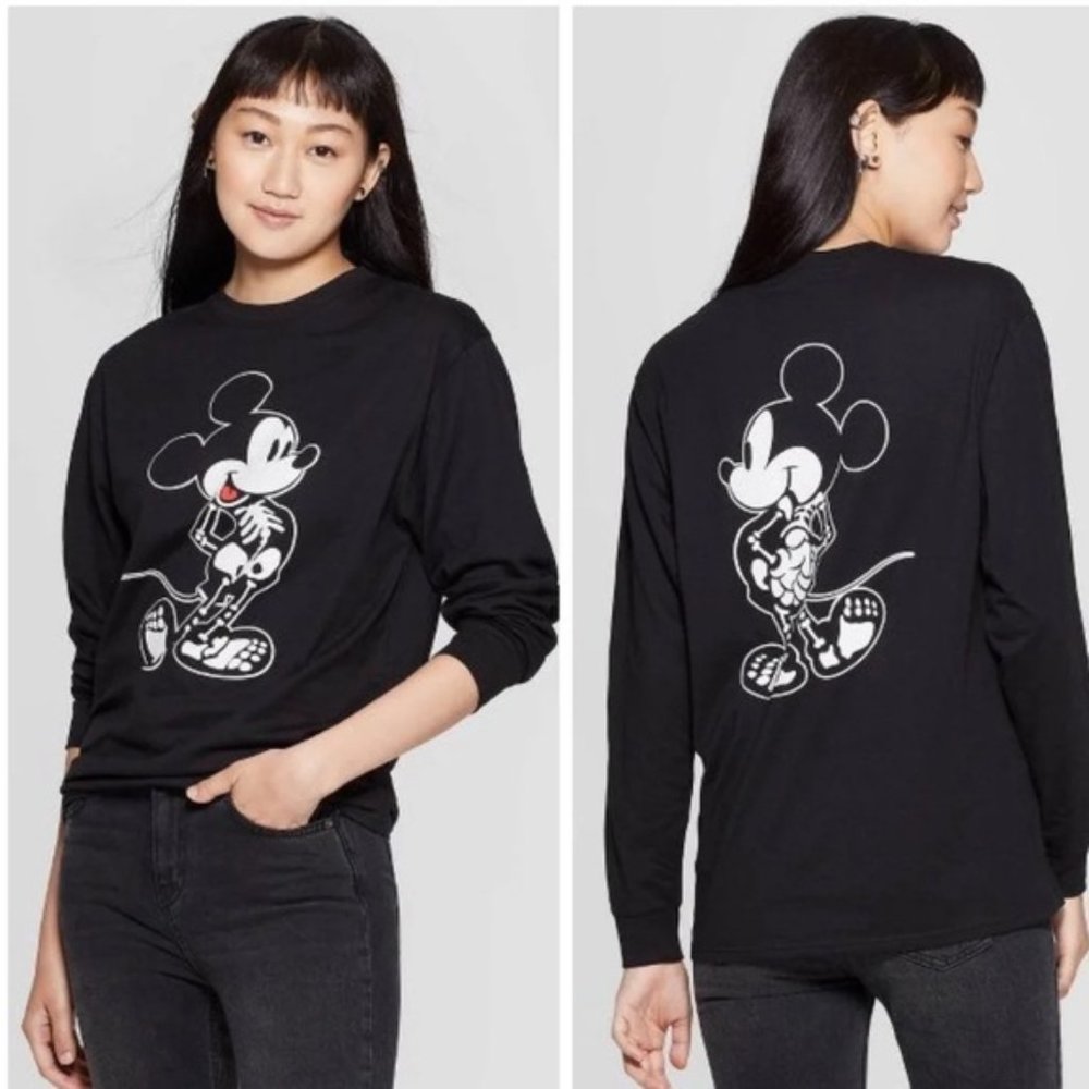 DISNEY | Mickey Mouse Skeleton Long Sleeve Tee XS